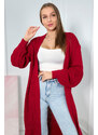 K-Fashion Dlouhý svetr červený