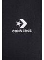 Mikina Converse černá barva, s kapucí, hladká, 10024511.A01-BLACK