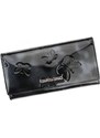 Gregorio Luxusní dámská kožená peněženka s motýlkovým vzorem Anndree, černá