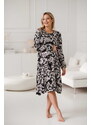 milk & love Těhotenské, kojící šaty, dl.rukáv, Lovely Midi Dress Black print
