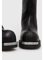 Kožené kozačky MM6 Maison Margiela Boot dámské, černá barva, na platformě, S66WW0075