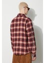 Košile s příměsí vlny Billionaire Boys Club Check Longsleeve červená barva, regular, s límečkem button-down, B23424