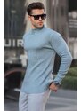 Madmext Men's Water Green Turtleneck Knitwear Sweater 6822