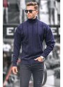 Madmext Men's Navy Blue Turtleneck Regular Fit Sweater 6834