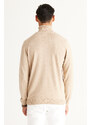 ALTINYILDIZ CLASSICS Men's Beige Standard Fit Normal Cut Anti-Pilling Full Turtleneck Knitwear Sweater.