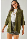 Olalook Women's Khaki Bat Spring Cardigan