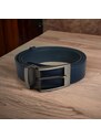 Penny Belts Pánský kožený pásek modrý - trnová spona mat