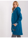 Fashionhunters Námořnická modrá oversize mikina na zip