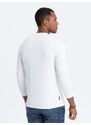 Ombre Clothing Pánský dlouhý rukáv s elastanem a výstřihem - bílý V1 OM-LSCL-0110