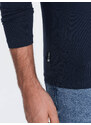 Ombre Clothing Pánský dlouhý rukáv s elastanem a výstřihem - tmavě modrý V2 OM-LSCL-0110