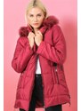 Z6668 DEWBERRY LADIES' COAT-PLAIN BURGUNDY