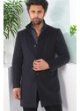 PLT8370 DEWBERRY MEN'S COAT-PLAIN NAVY BLUE