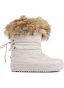 Women's cream snow boots with Shelvt fur