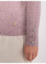 Fashionhunters Světle růžový melanžový svetr větší velikosti