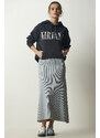 Happiness İstanbul Women's Stone Ribbed Knitwear Skirt