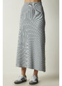 Happiness İstanbul Women's Stone Ribbed Knitwear Skirt