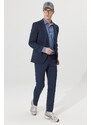 ALTINYILDIZ CLASSICS Men's Navy Blue Slim Fit Slim Fit Monocollar Navy Blue Suit.