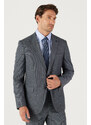 ALTINYILDIZ CLASSICS Men's Anthracite Slim Fit Slim Fit Monocollar Dobby Classical Suit.