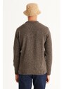 AC&Co / Altınyıldız Classics Men's Brown Standard Fit Regular Cut Crew Neck Jacquard Knitwear Sweater