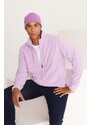 AC&Co / Altınyıldız Classics Men's Lilac Anti-pilling Anti-Pilling Standard Fit High Bato Collar Sweatshirt Fleece Jacket