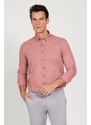 ALTINYILDIZ CLASSICS Men's Burgundy Slim Fit Slim Fit Buttoned Collar Flannel Lumberjack Winter Shirt