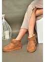 Fox Shoes R612018402 Tan Women's Boots with Suede and Pile Inner Ankle