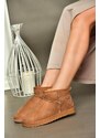 Fox Shoes R612018402 Tan Women's Boots with Suede and Pile Inner Ankle