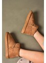 Fox Shoes R612018402 Tan Women's Boots with Suede and Pile Inner Ankle