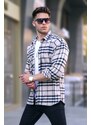 Madmext Beige Regular Fit Lumberjack Shirt 5553