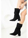 Soho Black Suede Women's Boots & Booties 18546