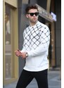 Madmext Ecru Patterned Crew Neck Knitwear Sweater 6019