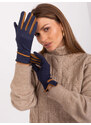 Fashionhunters Elegantní dámské rukavice v tmavě modré barvě