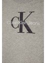Bavlněná mikina Calvin Klein Jeans šedá barva, s potiskem