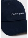 Bavlněná baseballová čepice Tommy Jeans tmavomodrá barva