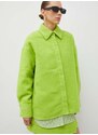 Košile Samsoe Samsoe INEZ zelená barva, relaxed, s klasickým límcem, F23400011