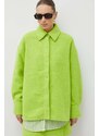 Košile Samsoe Samsoe INEZ zelená barva, relaxed, s klasickým límcem, F23400011