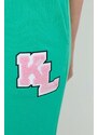 Tepláky Karl Lagerfeld zelená barva, s aplikací