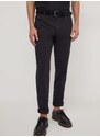 Kalhoty Tommy Hilfiger pánské, černá barva, jednoduché