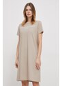 Bavlněné šaty Tommy Hilfiger béžová barva, mini