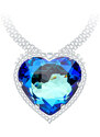 Preciosa rhodiovaný štrasový náhrdelník Corona, český křišťál, modrý
