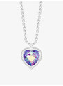 Štrasový náhrdelník Necklace, srdce s českým křišťálem Preciosa, violet lila