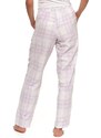Pyžamové kalhoty Moraj bílo-růžové z flanelu