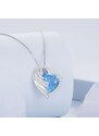 GRACE Silver Jewellery Luxusní stříbrný náhrdelník Andělské srdce - stříbro 925/1000