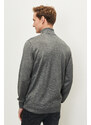 ALTINYILDIZ CLASSICS Men's Gray Melange Anti-Pilling, Anti-Pilling Feature Standard Fit Full Turtleneck Knitwear Sweater.