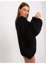 Fashionhunters Černý pletený svetr s výstřihem z RUE PARIS