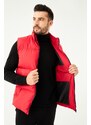 River Club Men's Lined Water And Windproof Red Inflatable Vest.