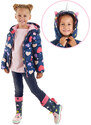 Denokids Unicorn Girls' Water Repellent Hooded Navy Blue Coat