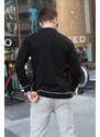 Madmext Black Zippered Polo Neck Knitwear Men's Sweater 6823