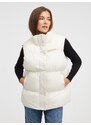 Krémová dámská prošívaná vesta Converse Super Puffer Vest - Dámské