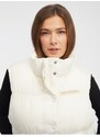 Krémová dámská prošívaná vesta Converse Super Puffer Vest - Dámské